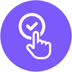 finger pressing checkmark illustration